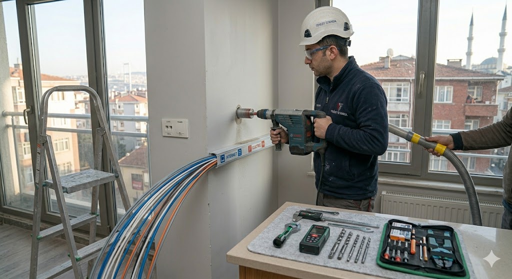 Elektrik ve İnternet Kanalı Deliği Açma hizmet görseli