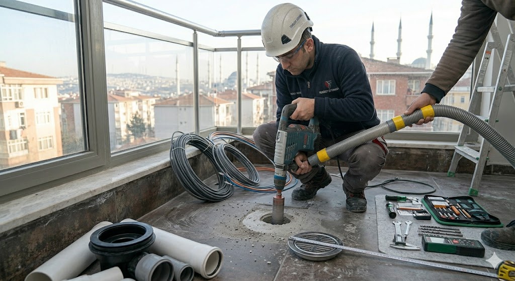 Süzgeç ve Balkon Gideri Deliği Açma hizmet görseli