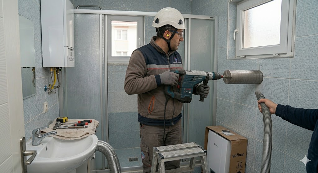 Kombi ve Şofben Baca Deliği Açma