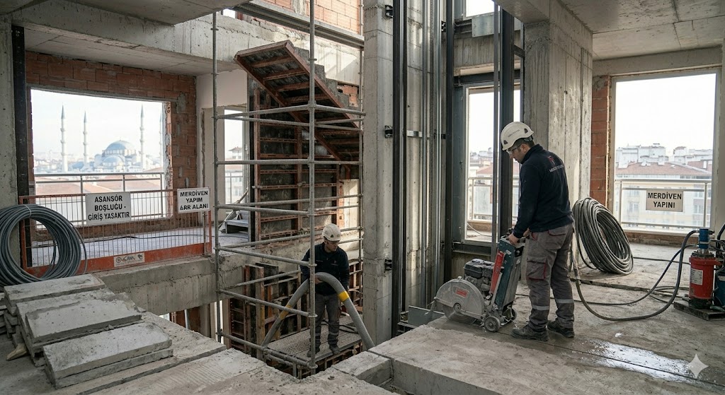 Merdiven ve Asansör Boşluğu Açma
